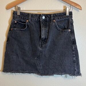 Topshop Black Mini Jean Skirt